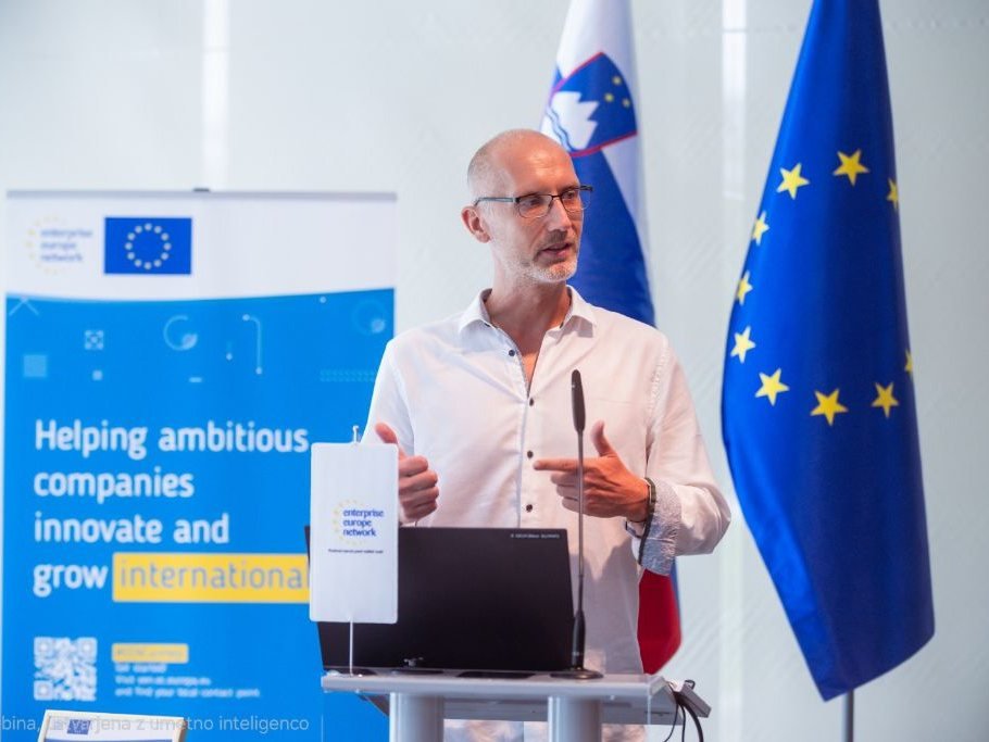 Blaž Gregorin — speaking at a business event
